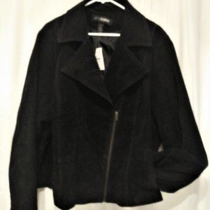 Suede Moto Jacket- Black 26/28 NWT Lane Byant